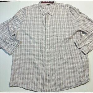 Carbon2Cobalt Shirt Mens XXL Pink Plaid Long Sleeve Button Front Pocket